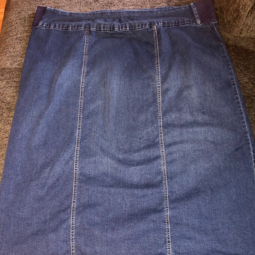 Woman within Jean skirt